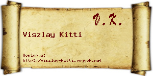 Viszlay Kitti névjegykártya